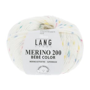 Lang Yarns - Merino 200 Bb Color Fv. 352 Hvid Print