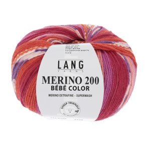 Lang Yarns - Merino 200 B�b� Color Farve 360 R�d/Orange/Lilla
