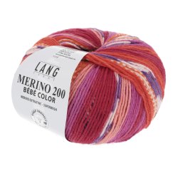 Lang Yarns - Merino 200 B�b� Color Farve 360 R�d/Orange/Lilla