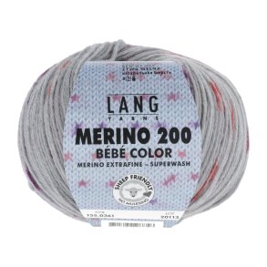 Lang Yarns - Merino 200 B�b� Color Fv. 361 Gr�-R�d