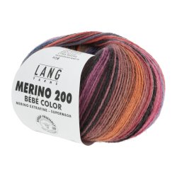 Lang Yarns - Merino 200 B�b� Color Fv. 450 Bl�/Gul/Pink
