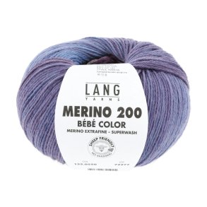 Lang Yarns - Merino 200 B�b� Color Fv. 550 Bl�/Lilla