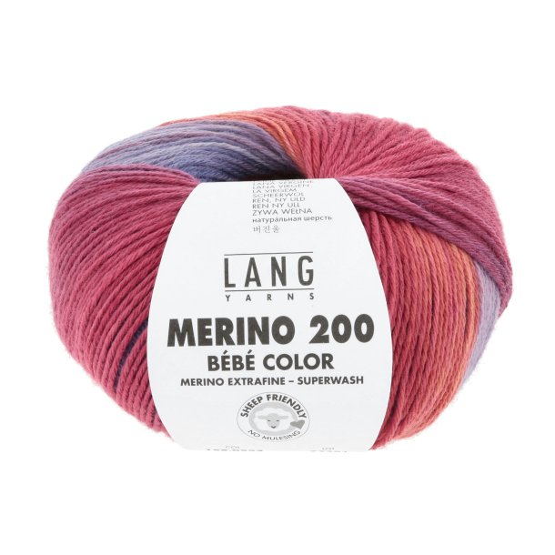 Lang Yarns - Merino 200 Bb Color Fv. 553 Regnbue