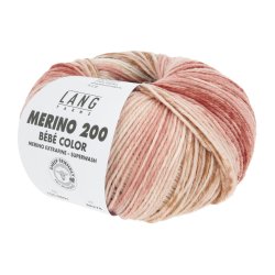 Lang Yarns - Merino 200 B�b� Color Fv. 601 R�hvid/Pink/Terracotta