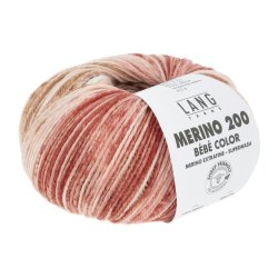 Lang Yarns - Merino 200 B�b� Color Fv. 601 R�hvid/Pink/Terracotta