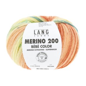Lang Yarns - Merino 200 B�b� Color Fv. 603 Gul/Melon/Turkis