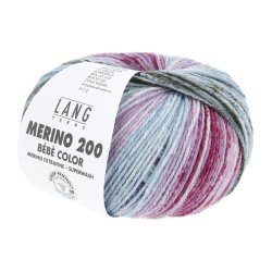 Lang Yarns - Merino 200 B�b� Color Fv. 606 Bl�/Violet/Blomme
