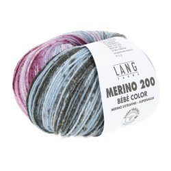 Lang Yarns - Merino 200 B�b� Color Fv. 606 Bl�/Violet/Blomme