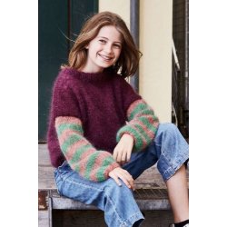 Bella By Permin - Bred sweater m/striber til piger - Enkeltopskrift / Nr. 893235