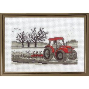 Broderi Kit - Traktor 15 x 10 cm