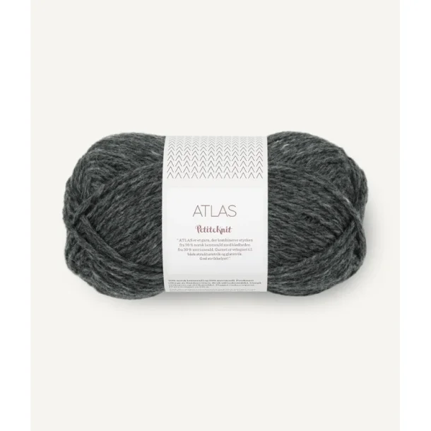 Sandnes - Petiteknit Atlas Fv. 1070 Charcoal Melange.