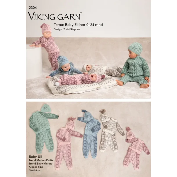 Viking Design - Opskriftshfte 2304. Baby Ellinor 0-24 mdr.