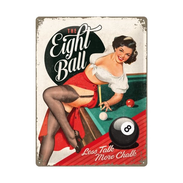 Emalje Barskilt - B71 - The Eight Ball. 30x40cm.
