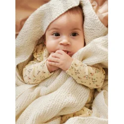 Enkeltopskrift / 2406 Babytepper / Nr. 1 - Rilleteppe