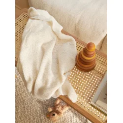 Enkeltopskrift / 2406 Babytepper / Nr. 1 - Rilleteppe