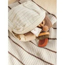 Enkeltopskrift / 2406 Babytepper / Nr. 4 - Pauls Perleribb Teppe