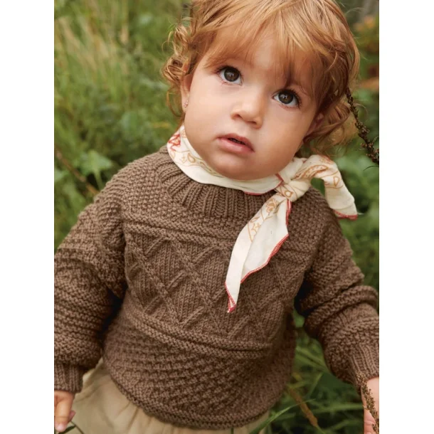 Enkeltopskrift / 2413 Myk Start / Nr. 01 - Guernsey Sweater Baby. 