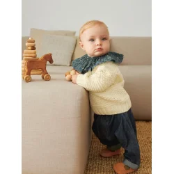 Enkeltopskrift / 2413 Myk Start / Nr. 01 - Guernsey Sweater Baby. 