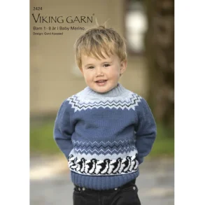 Viking Design - Opskriftshfte 2424 Barn 1-8 r I Baby Merino