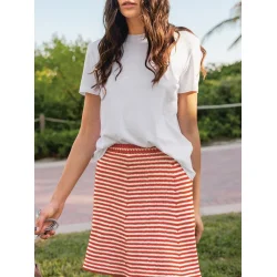 Enkeltopskrift / 2504 Sommerstrikk / Nr. 02 - Cleo Sweater &amp; Skirt.