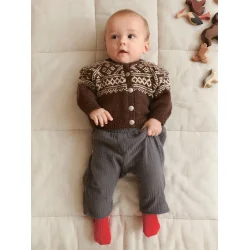 Enkeltopskrift / 2512 Norske ikoner baby / Nr. 01 A/B - Setesdal kofte baby