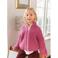 Enkeltopskrift / 2601 Mykt Til Barn / Nr. 03 Tia Zipper Jacket Junior A/B