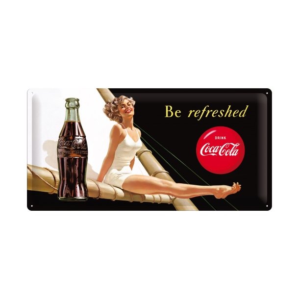 Emalje Barskilt - B55 - Coca-Cola  Be refreshed Lady