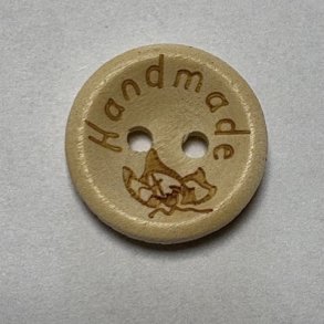 Tr�knap 2-Hul Handmade med motiv