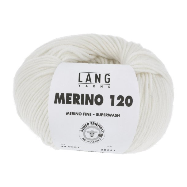 Lang Yarns - Merino 120 Fv. 01 Hvid