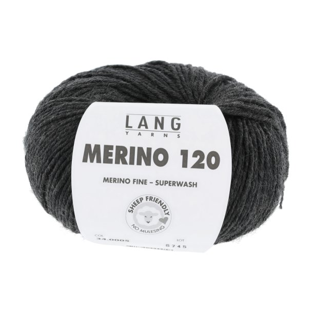 Lang Yarns - Merino 120 Fv. 05 Antracit Melange