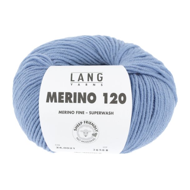 Lang Yarns - Merino 120 Fv. 21 Lys Jeans Bl