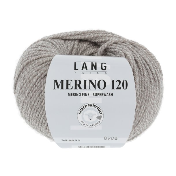 Lang Yarns - Merino 120 Fv. 52 Hvid/Beige Mouline