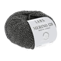 Lang Yarns - Merino 120 Fv. 55 Sort/Beige Mouline