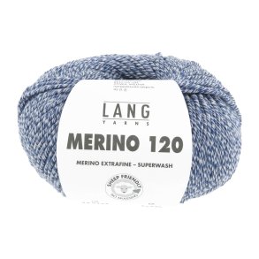 Lang Yarns - Merino 120 Fv. 153 Marine/White Moulin�