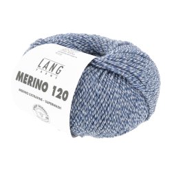Lang Yarns - Merino 120 Fv. 153 Marine/White Moulin�