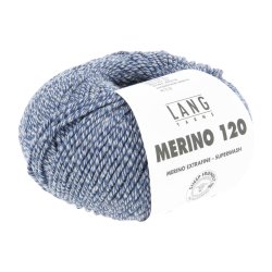 Lang Yarns - Merino 120 Fv. 153 Marine/White Moulin�