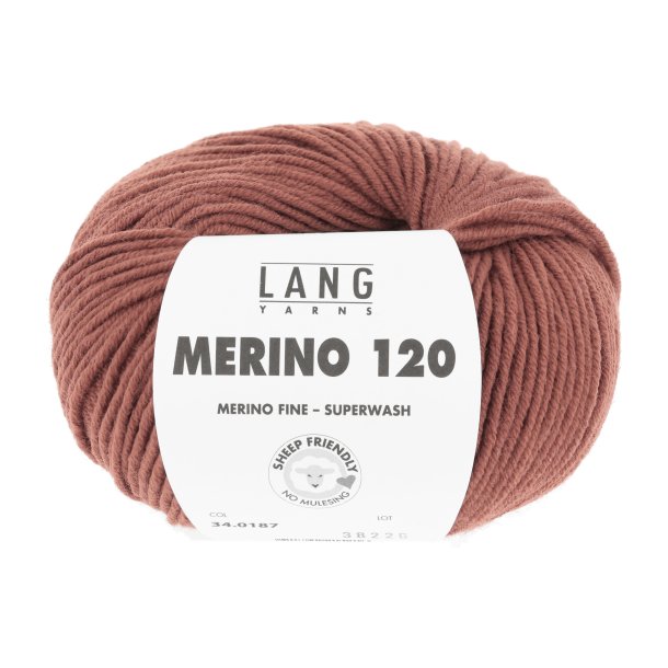 Lang Yarns - Merino 120 Fv. 187 Mrk Mursten