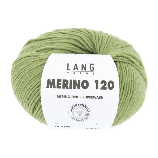 Lang Yarns - Merino 120 Fv. 198 Lys Oliven