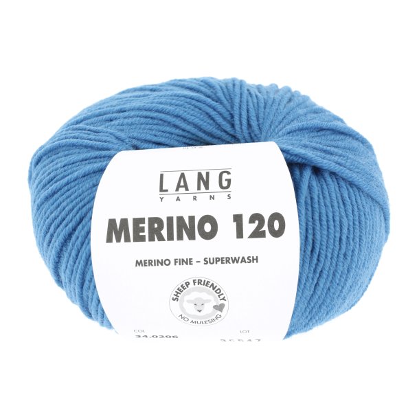 Lang Yarns - Merino 120 Fv. 206 Mellem Bl