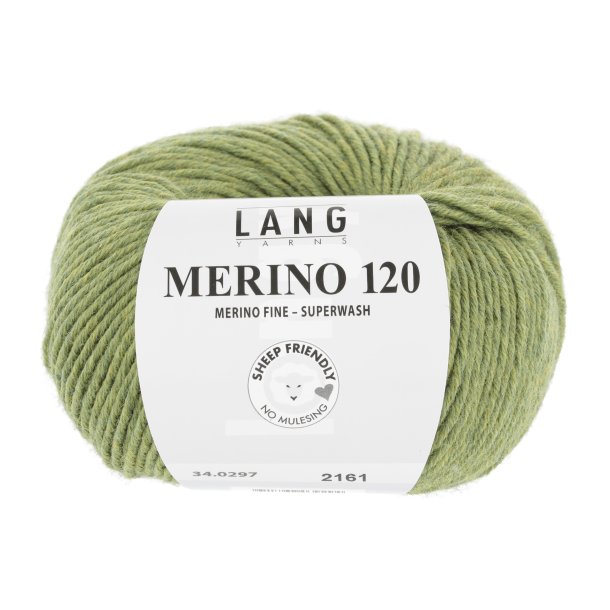 Lang Yarns - Merino 120 Fv. 297 Lys Oliven Melange