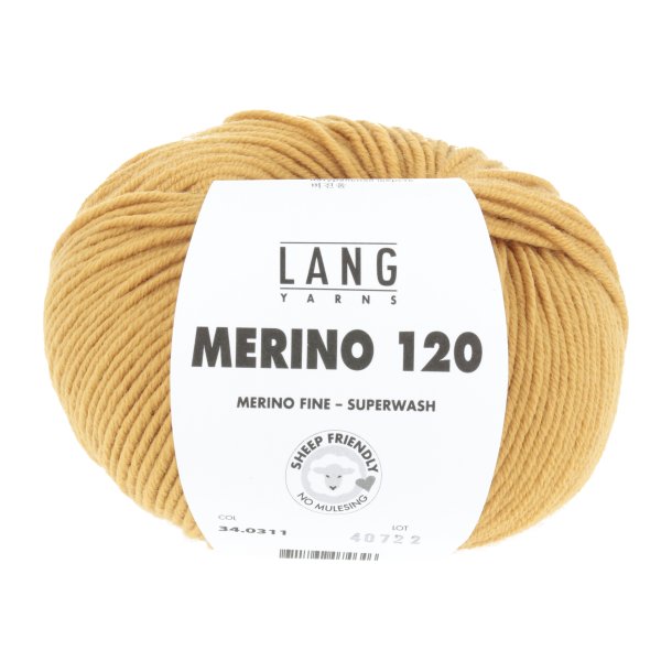 Lang Yarns - Merino 120 Fv. 311 Sennep Gul