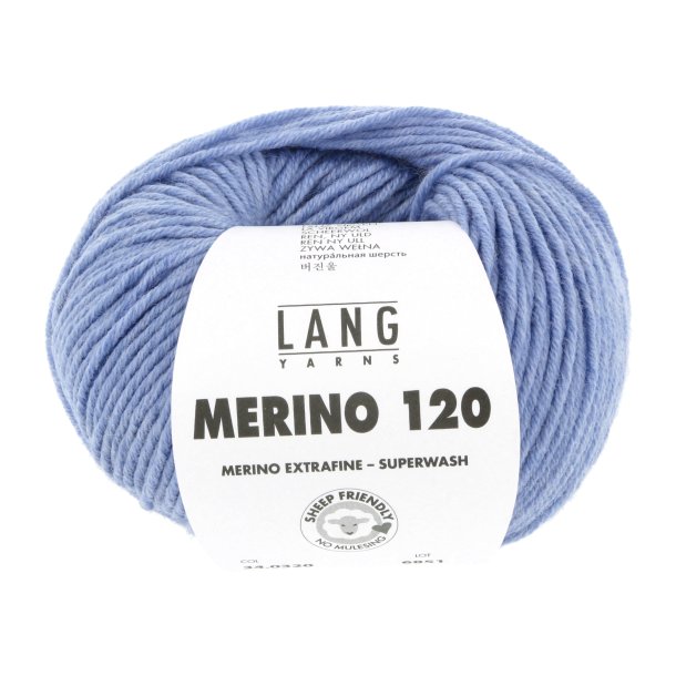 Lang Yarns - Merino 120 Fv. 320 Lys Bl Melange