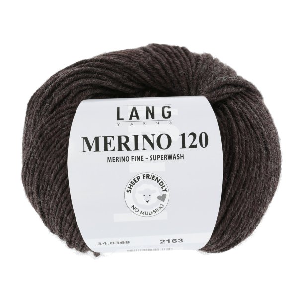 Lang Yarns - Merino 120 Fv. 368 Mrk Brun Melange