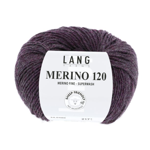 Lang Yarns - Merino 120 Fv. 480 Eggplant Melange