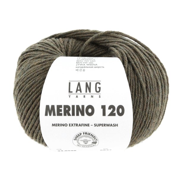 Lang Yarns - Merino 120 Fv. 598 Oliven Melange