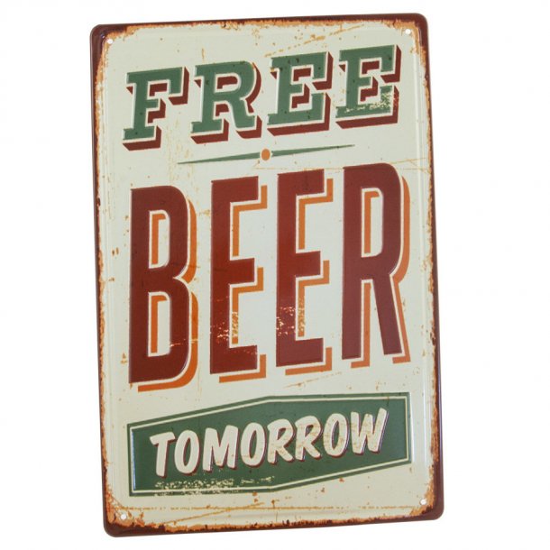 Barskilt i 3D - "Free Beer.." Emalje &nbsp;(B126)