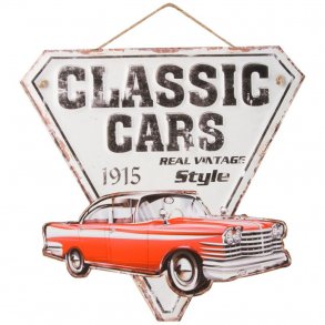 Emaljeskilt 3D - Classic Cars  (B100)