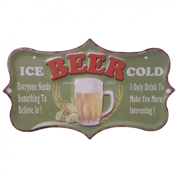 Barskilt i 3D - " Ice Cold Beer&nbsp;&nbsp;" Emalje (B78)