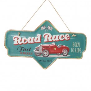 Emaljeskilt 3D - Road Race - (B101)
