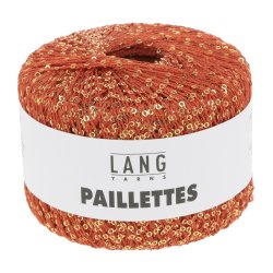 Lang Yarns - Paillettes Fv. 60 Orangerd/Guld